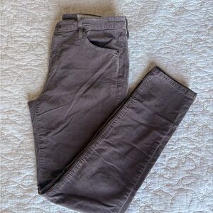 AG Anthropologie Stevie Slim Straight Ankle Pants—Gray